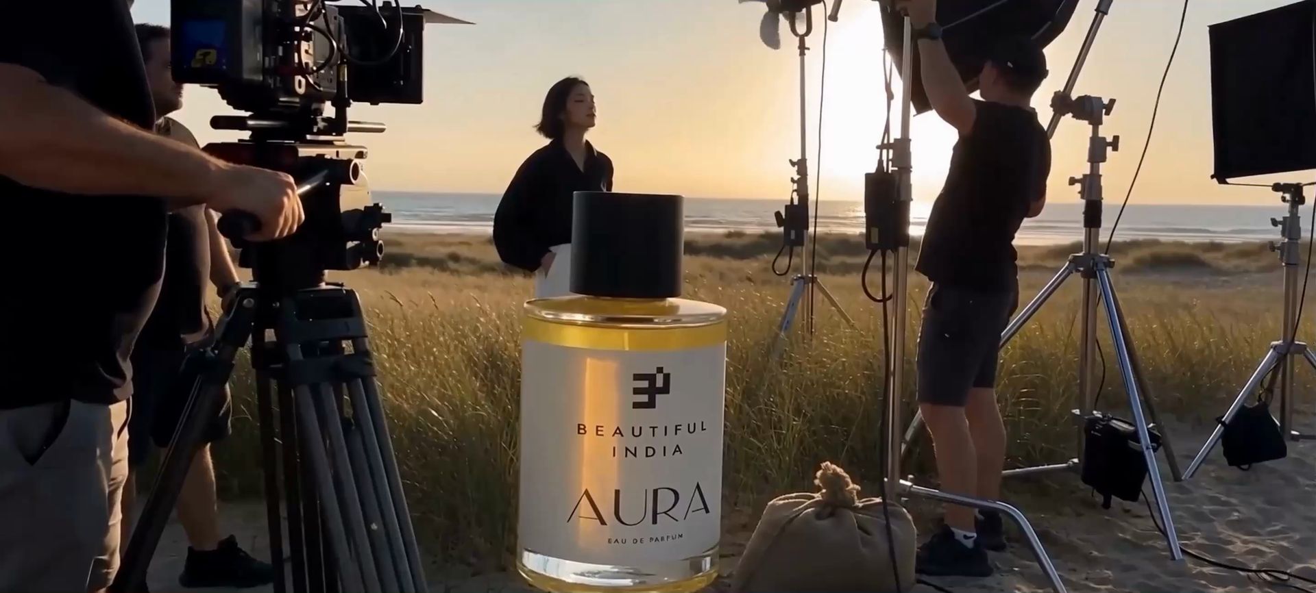 The Aura film: behind the scenes on the beach with Aura Eau de Parfum